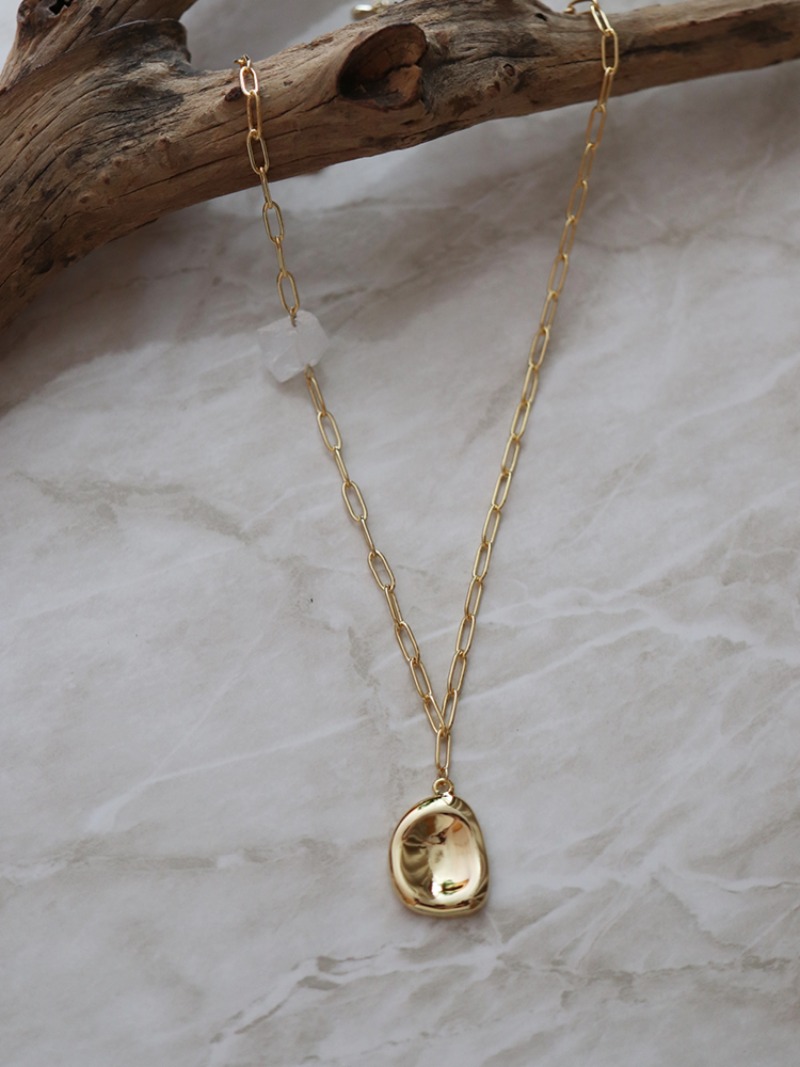 #41 Medallion Rock Crystal Necklace