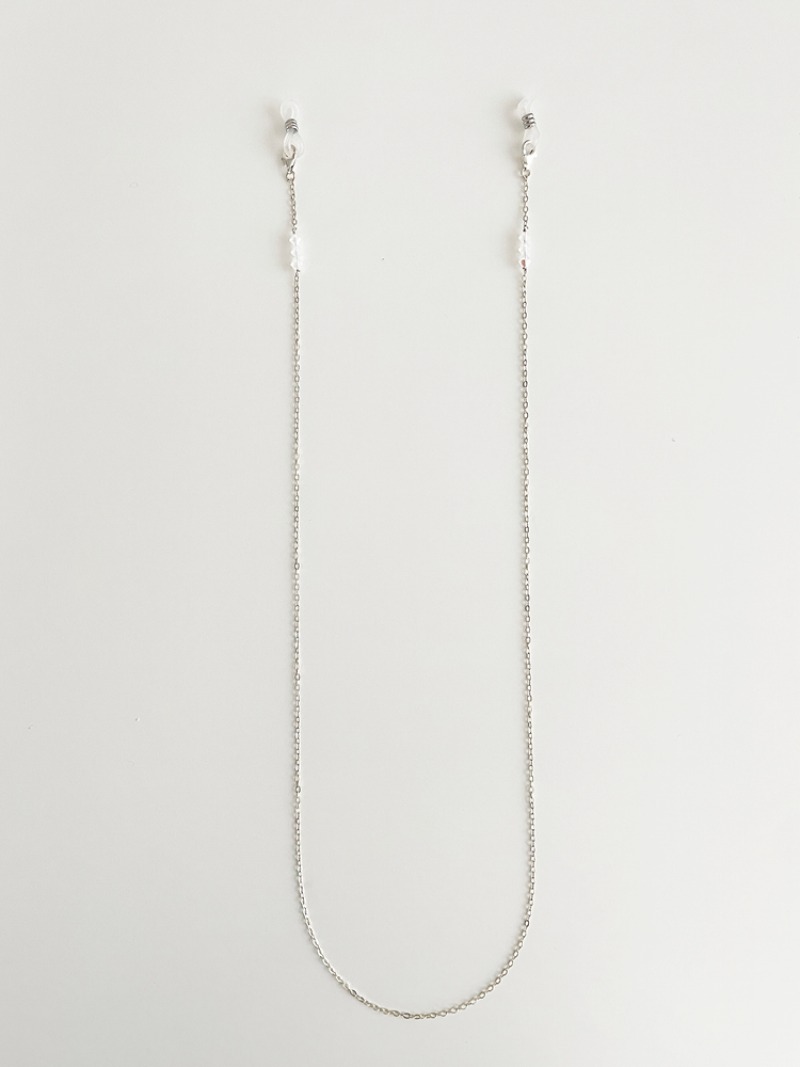 Silver Glasses Chain (White Opal Crystal)