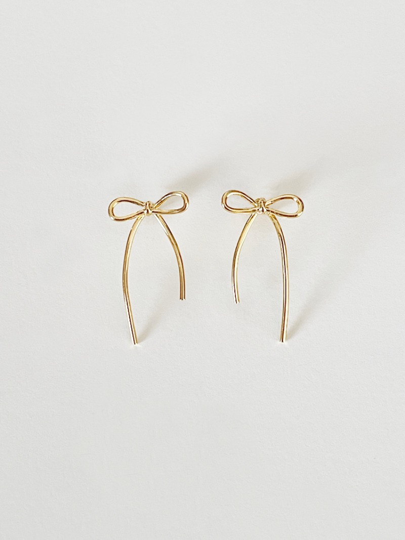 Bow Drop Earrings (gold)